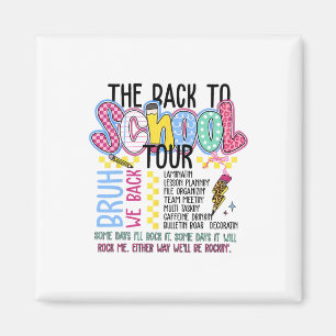 Retro Lightning Bolt Ck To School Tour Teacher Kid Magnet