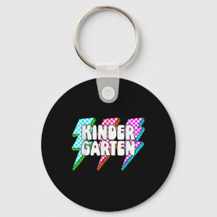Retro Lightning Bolt Kindergarten Back To School C Key Ring