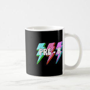 Retro Lightning Bolt Pre-k Back To School Checkere Coffee Mug