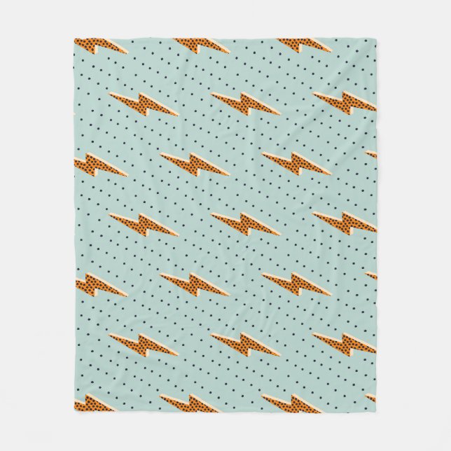 Retro Lightning bolt thunder flash red Fleece Blanket (Front)