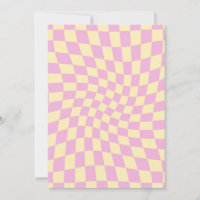 Retro Lilac Peach PInk Checks Warped Chequerboard
