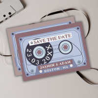 Retro Lilac Purple Cassette Tape Save The Date