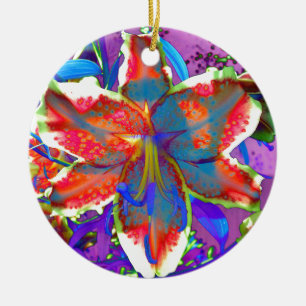 Retro Lily Ceramic Tree Decoration