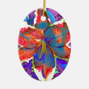 Retro Lily Ceramic Tree Decoration