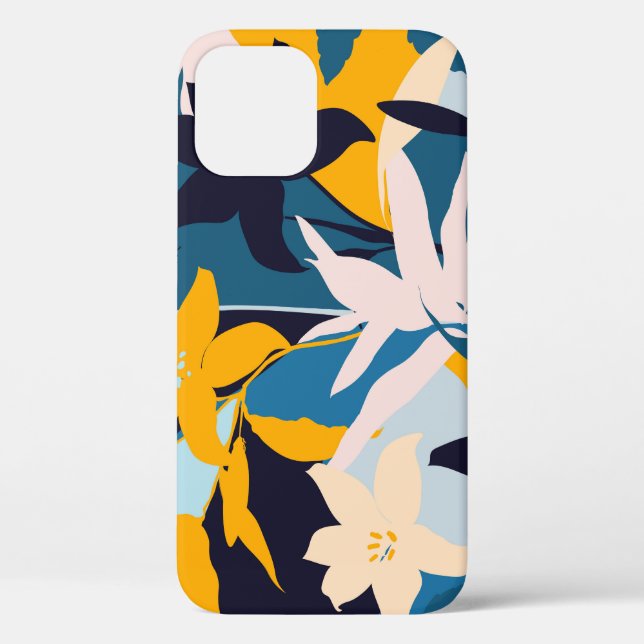 Retro Lily Flowers Seamless Pattern Case-Mate iPhone Case (Back)