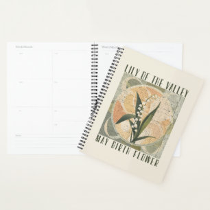 Retro Lily of the Valley May Birth Month Flower Planner
