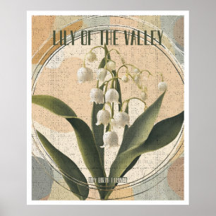 Retro Lily of the Valley May Birth Month Flower  Poster