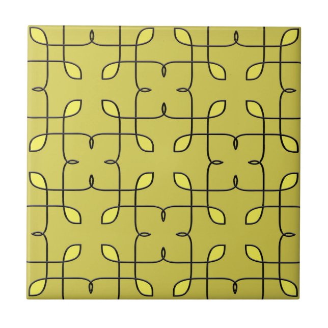 Retro Lime Green Ceramic Tile. Tile (Front)