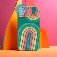 Retro Line Arch Pastel Rainbow Colours Custom Name