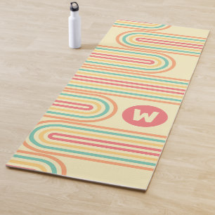 Retro Line Art Arches Monogram Yoga Mat