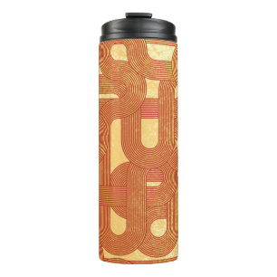Retro lines. Abstract hand drawn grunge illustrati Thermal Tumbler