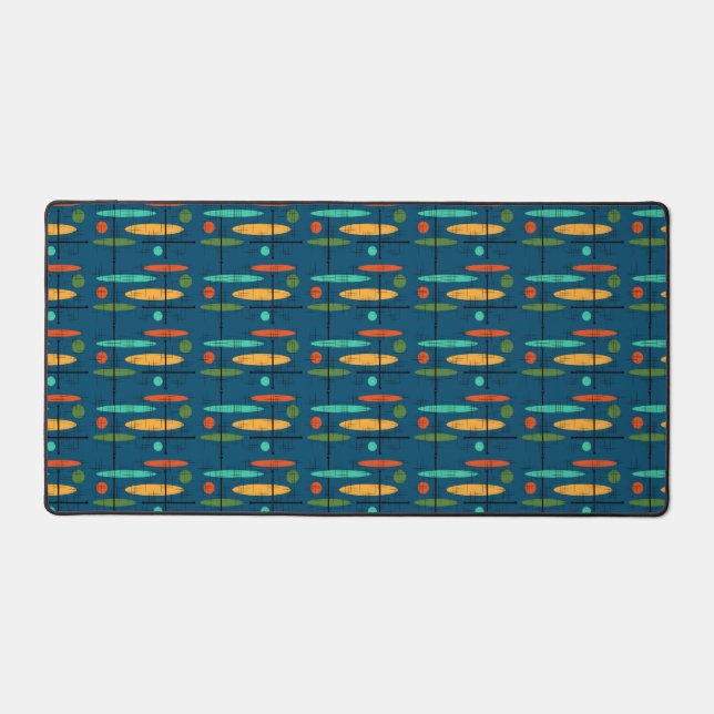 Retro Lines & Ovals Desk Mat (Front)