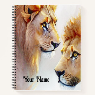 Retro Lions Art - Classic Wildlife Wall Art Notebook