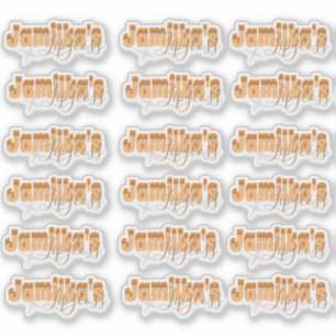 Retro Lipgloss Lip Imprint Logo Business Sticker