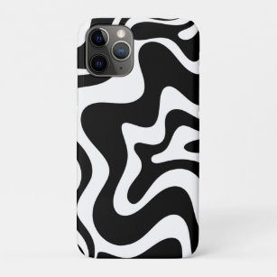 Retro Liquid Swirl Abstract Pattern Black & White Case-Mate iPhone Case