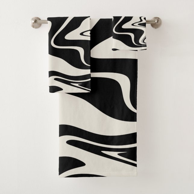 Retro Liquid Swirl Glam #2 #retro #decor #art  Bath Towel Set (Insitu)