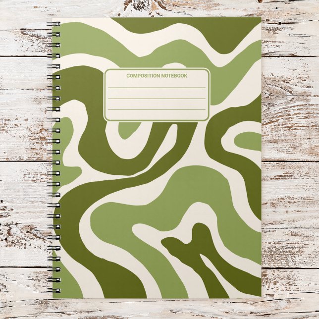 Retro Liquid Swirls Vintage Abstract Composition Notebook (Creator Uploaded)