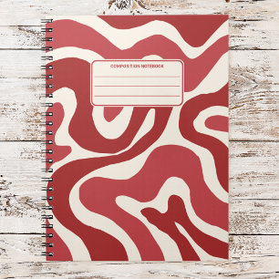 Retro Liquid Swirls Vintage Abstract Composition Notebook