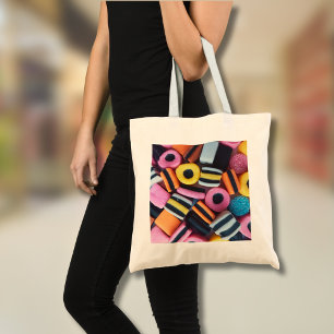 Retro Liquorice Allsorts Sweets Pop Art Design Tote Bag