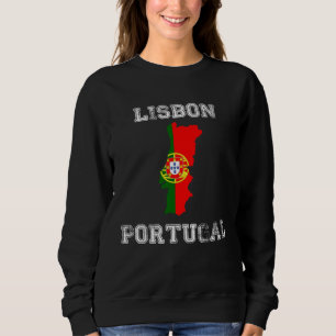 Retro Lisbon Portugal Distressed Portugal Flag Sweatshirt