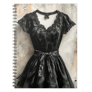 Retro Little Black Dress LBD Wedding Notebook