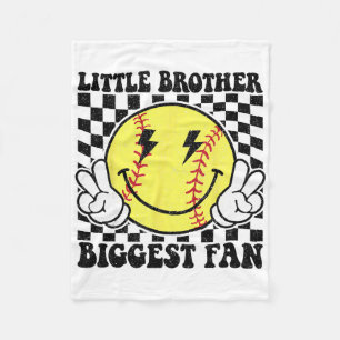 Retro Little Brother Biggest Fan Softll Brother Bo Fleece Blanket