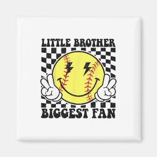 Retro Little Brother Biggest Fan Softll Brother Bo Magnet