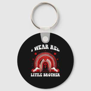 Retro Little Brother Heart Disease Awareness Rainb Key Ring
