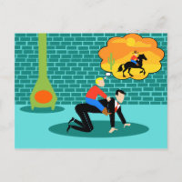 Retro Little Cowboy Postcard