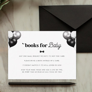 Retro Little Gentleman Boy Books for Baby Shower Enclosure Card
