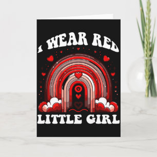 Retro Little Girl Heart Disease Awareness Rainbow Card