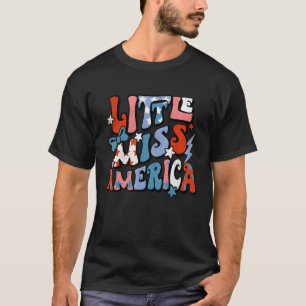 Retro Little Miss America 4th Of July Independence T-Shirt