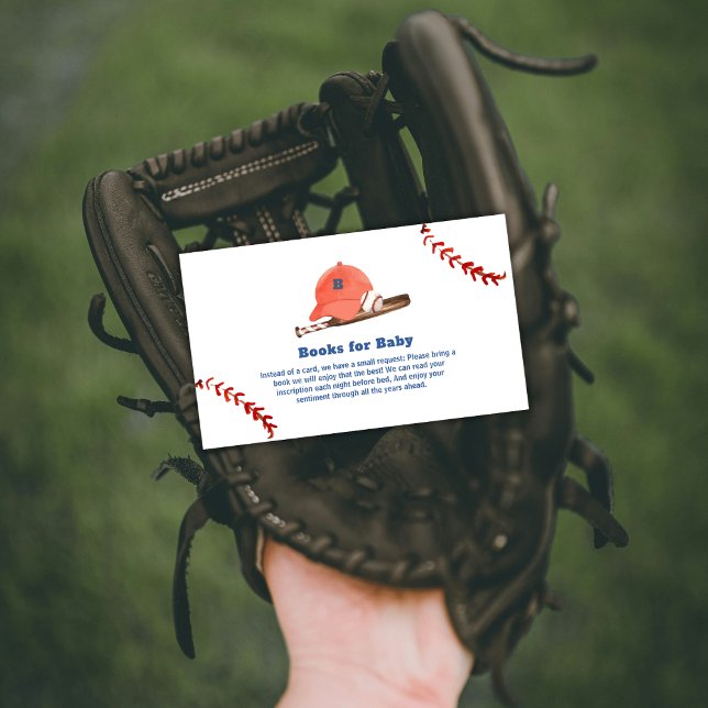 Retro LIttle Slugger Baseball Books Baby Shower  Enclosure Card (Retro LIttle Slugger Baseball Books Baby Shower Enclosure Card)