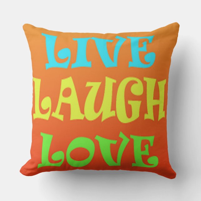 Retro Live Laugh Love Pillow (Front)