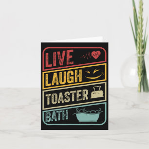 Retro Live Laugh Toaster Bath Skeleton Funny Hallo Card
