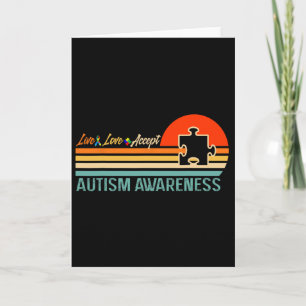Retro Live Love Accept Autism Awareness Gift Card