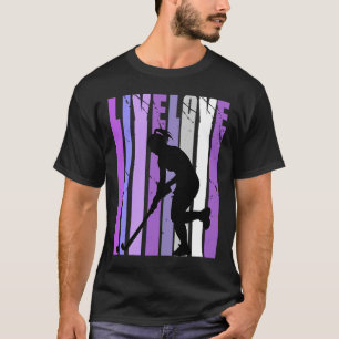 Retro Live Love Field Hockey Birthday Silhouette C T-Shirt