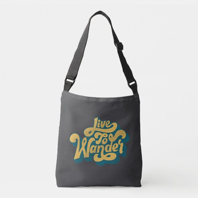Retro Live To Wander 70s Crossbody Bag (Front)