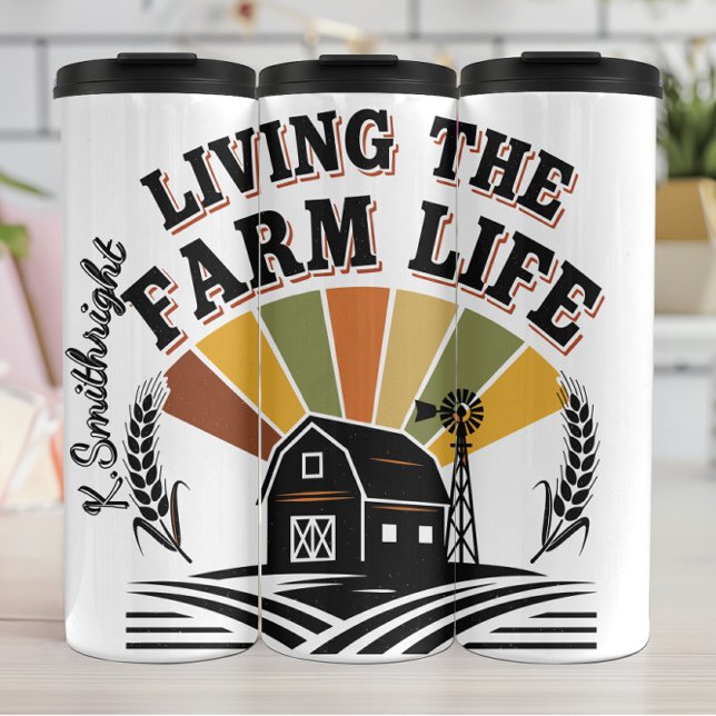 Retro Living Farm Life Thermal Tumbler (Creator Uploaded)