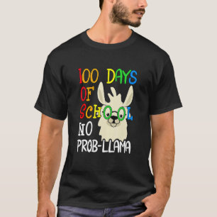Retro Llama & Alpaca Lovers Cute 100 Days Of Schoo T-Shirt