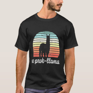 Retro Llama Sunset Vintage Alpaca T-Shirt