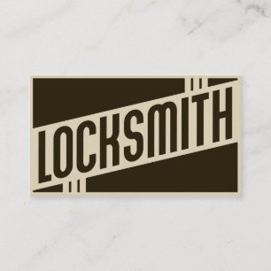 retro locksmith business card