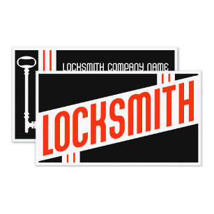 retro locksmith business card