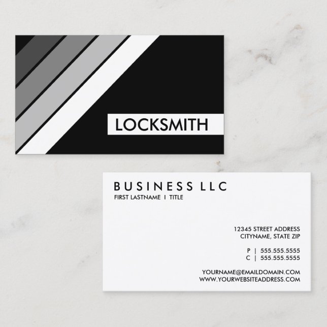 retro LOCKSMITH Business Card (Front/Back)