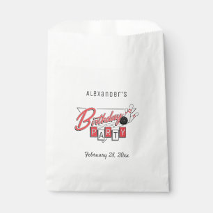 Retro Logo Bowling Birthday Party Favour Bag