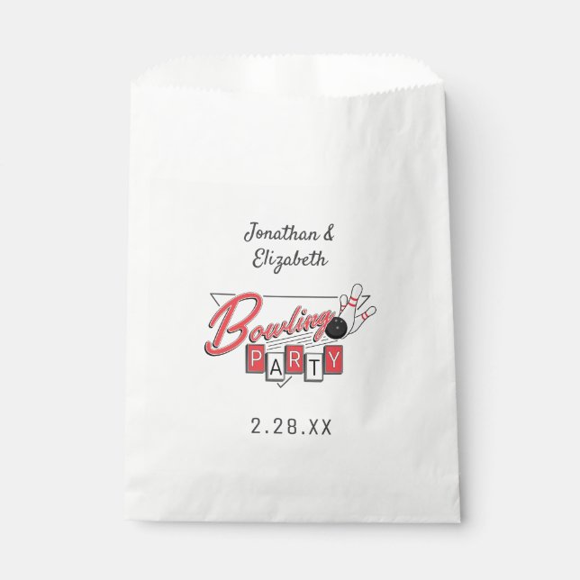 Retro Logo Bowling Party Favour Bag (Front)