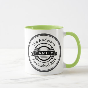 Retro Logo Style Personalised Family Name Mug