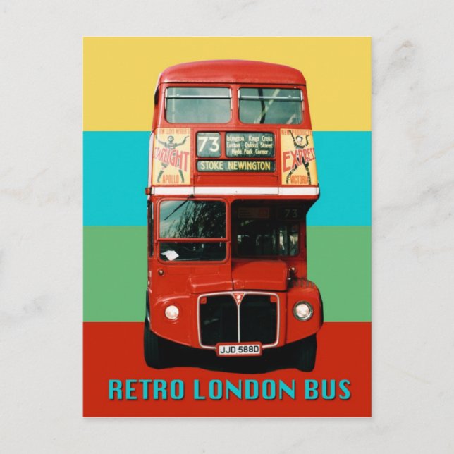 Retro London Bus Postcard (Front)