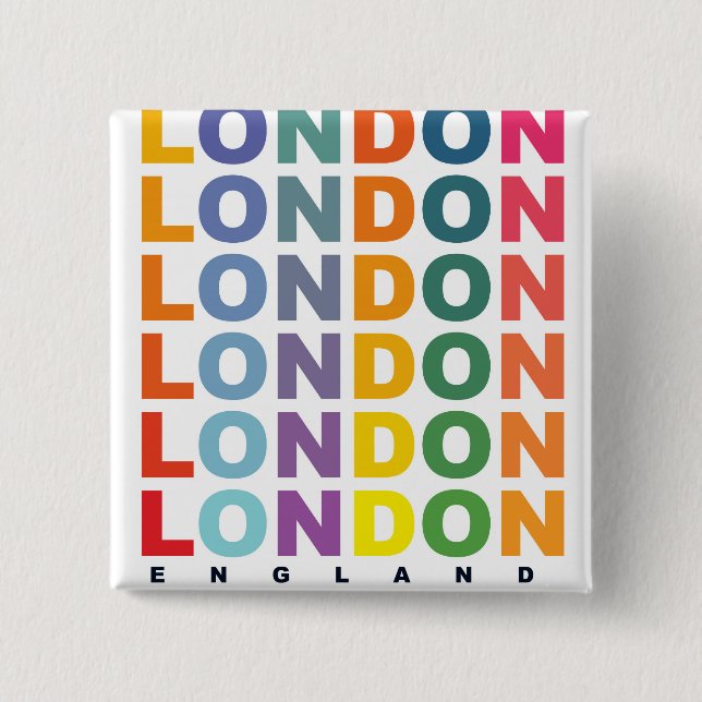 Retro London England poster 15 Cm Square Badge (Front)