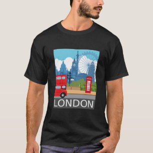 Retro London skyline Landmarks T-Shirt